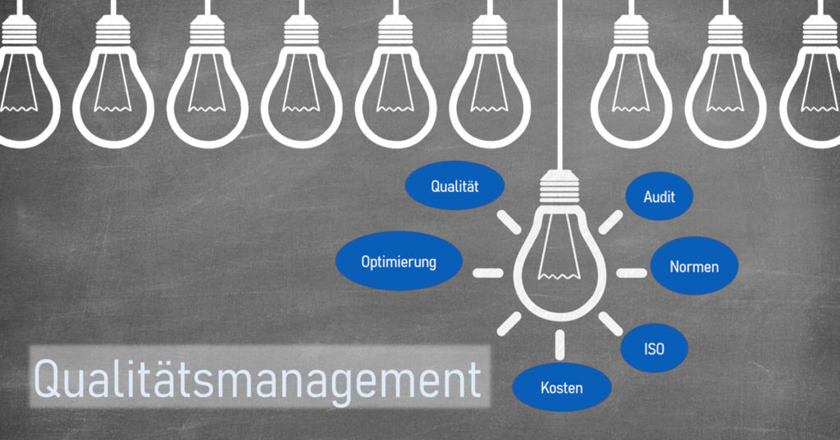 Qualitätsmanagement Titelbil: Viele Glühbirnen und Schlagwörter