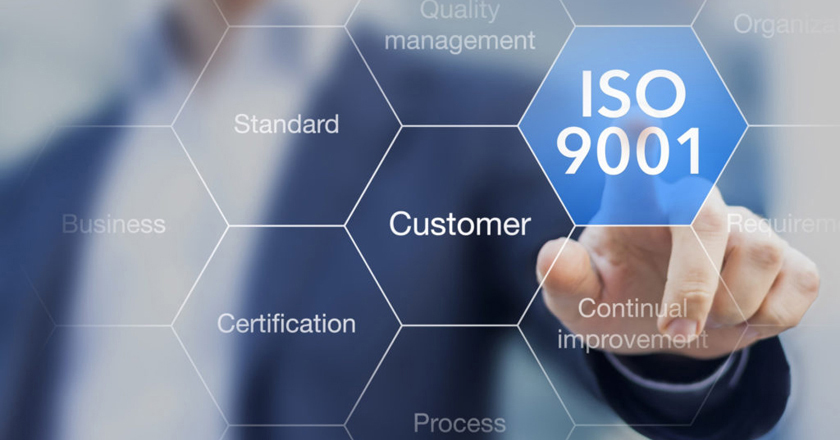 Ein Hexagon mit der ISO9001